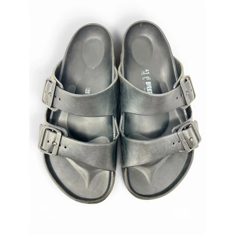 Birkenstock Sandals Mens 41 Black Arizona EVA Two Strap Slides Adult Waterproof